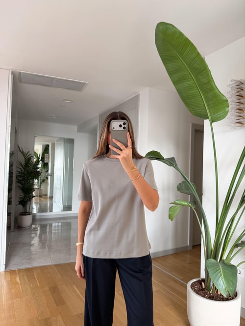 Cs Premium Pamuklu Tişört - Boyalı Gri