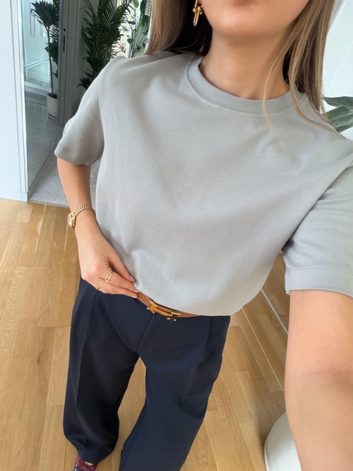 Cs Premium Pamuklu Tişört - Boyalı Gri