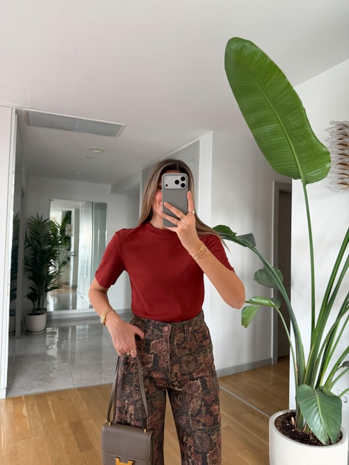 CS Premium Pamuklu Tişört - Kiremit