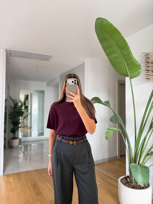 CS Premium Pamuklu Tişört - Mürdüm