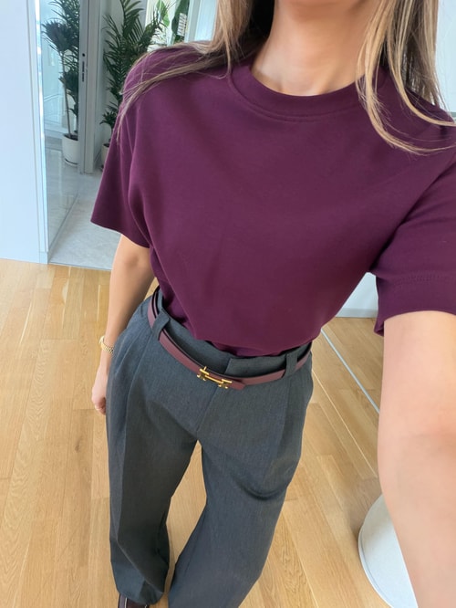 CS Premium Pamuklu Tişört - Mürdüm