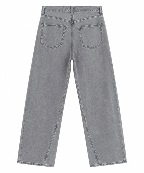 Cs Yüksek Bel Yan Dikişli Jean - Gri 