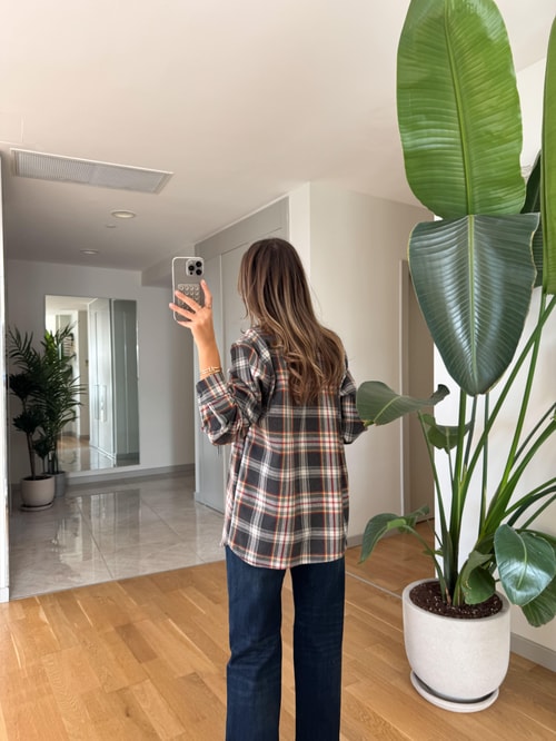 Daisy Antrasit Bej Ekoseli Gömlek