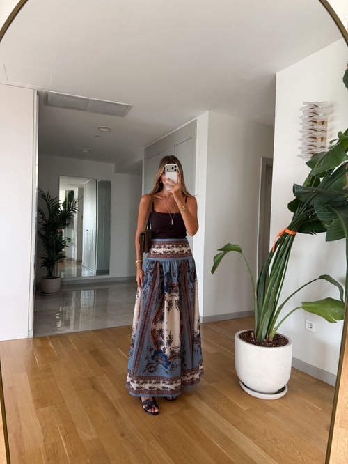 Desenli Maxi Etek 