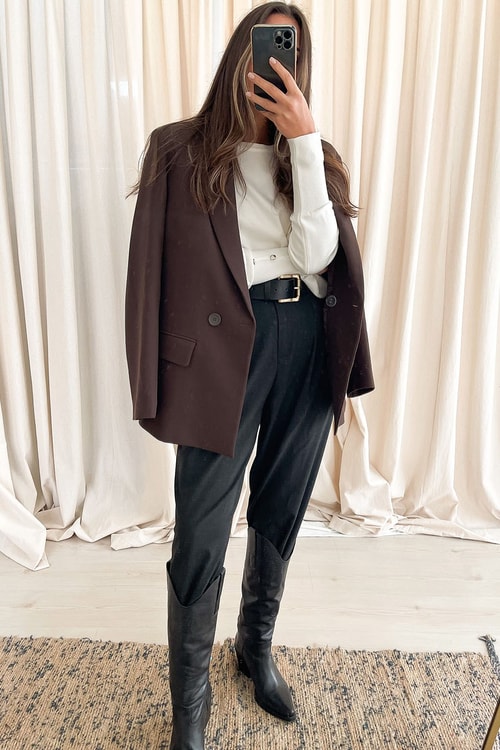 Dilvin Acı Kahve Blazer Ceket