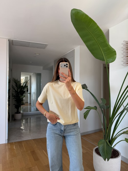 Dilvin Basic Tişört - Açık Sarı