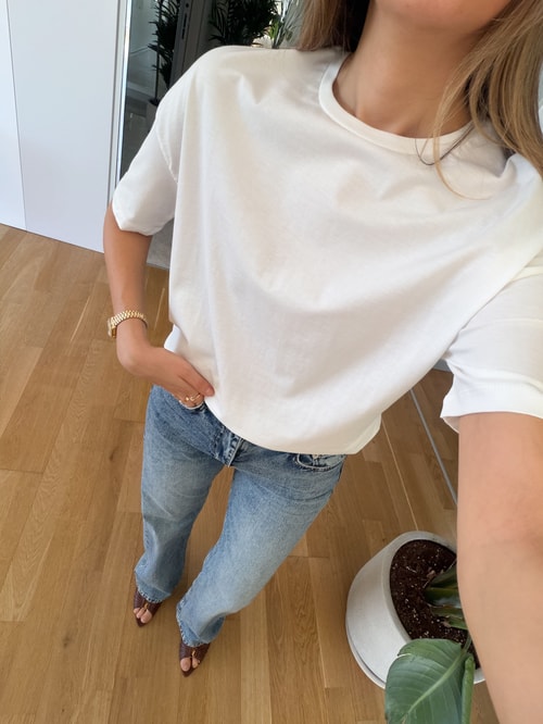 Dilvin Basic Tişört-Ekru