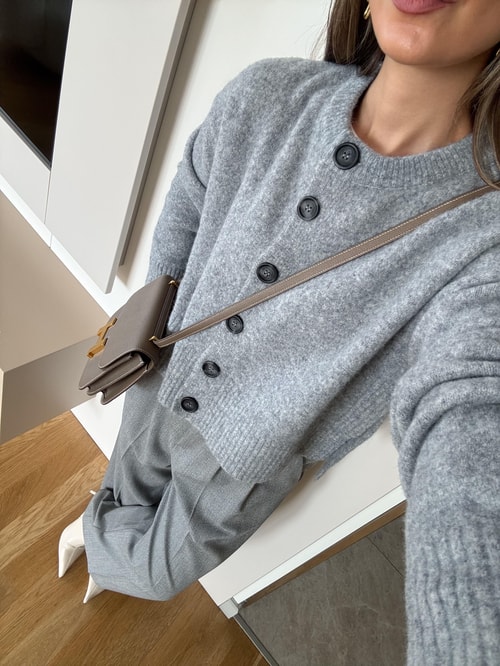 Dilvin Düğmeli Hırka - Gri