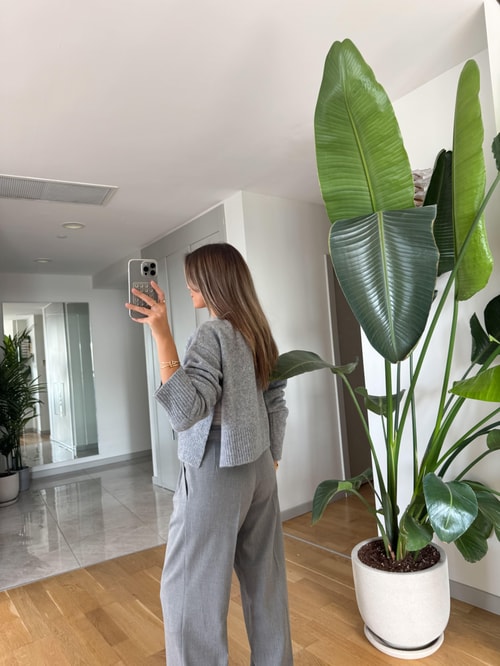 Dilvin Düğmeli Hırka - Gri