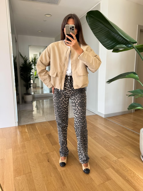 Dilvin Düz Kesim Leopar Jean