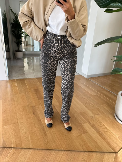 Dilvin Düz Kesim Leopar Jean