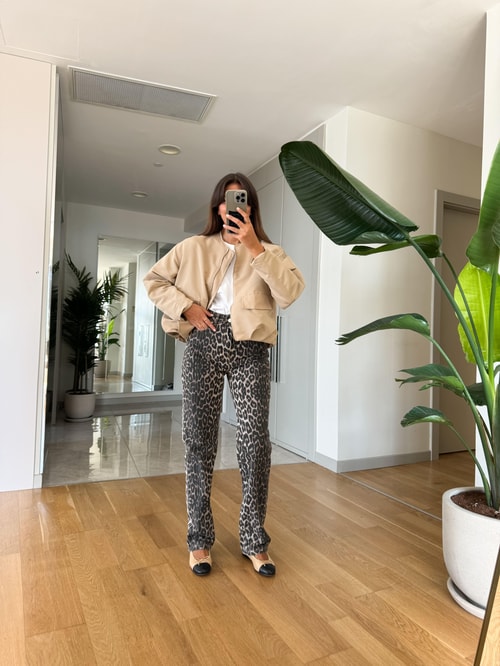 Dilvin Düz Kesim Leopar Jean