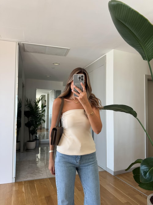 Dilvin Straplez  Bluz - Taş