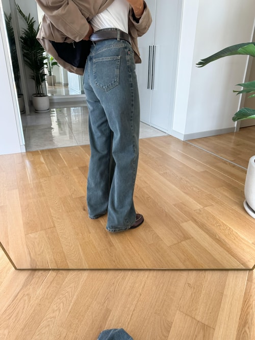 Dilvin Yıkamalı Straight Jean-Yeşilimsi Mavi