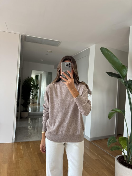 Dilvin Yün Karışımlı Basic Triko - Vizon