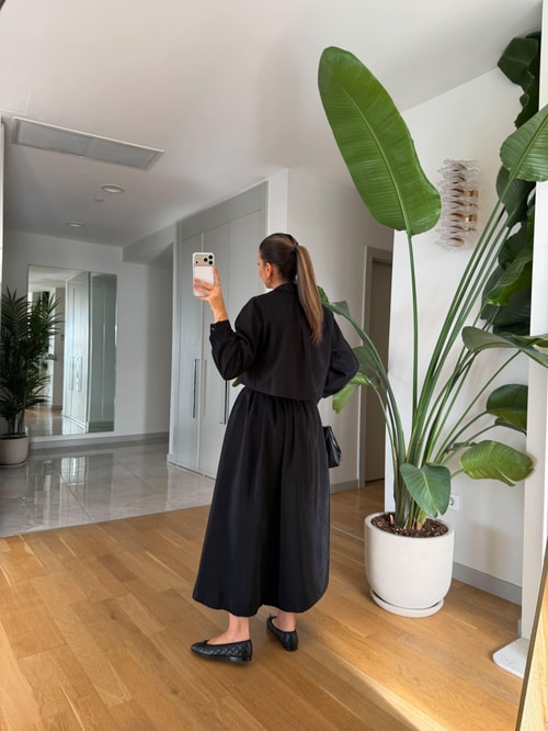 Donna Kemerli Gömlek Elbise Takım 