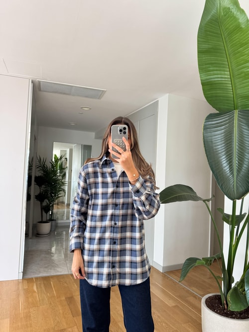 Dustin Mavi Ekoseli Gömlek 