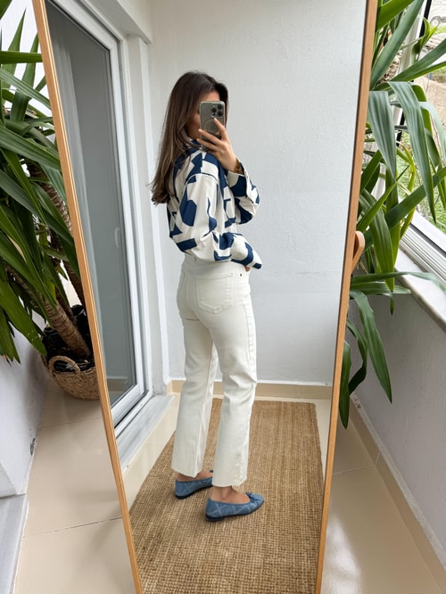 Ekru Flare Kesim Jean