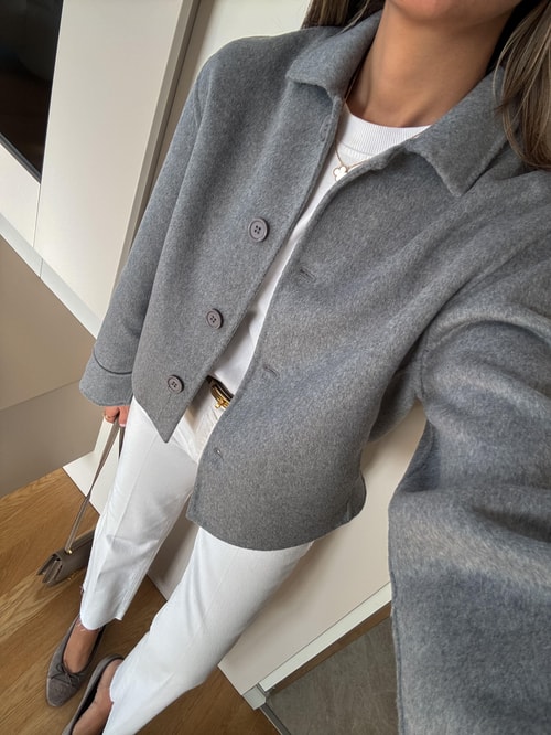 El Yapımı Özel Seri Kaşe Ceket - Gri 