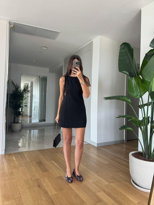 Emma Mini Elbise-Siyah