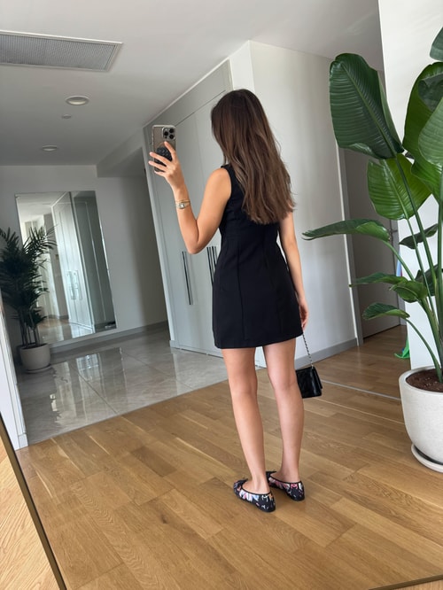 Emma Mini Elbise-Siyah