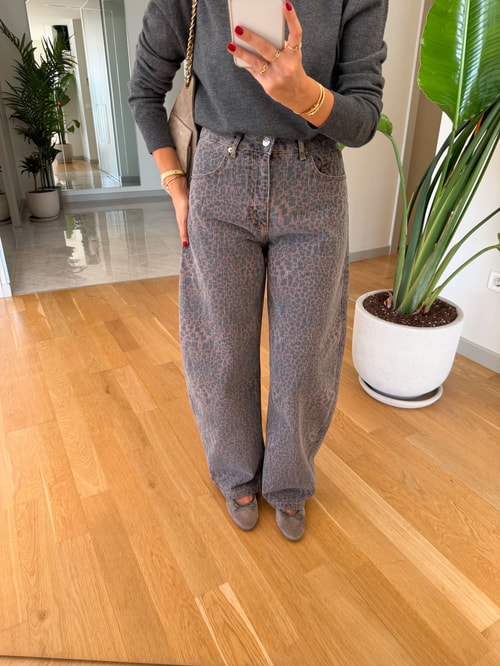 Eskitmeli Leopar Barrel Jean 