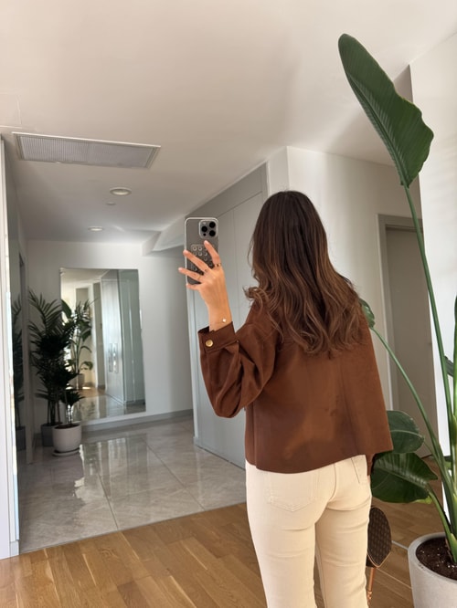 Fk Nubuk Gold Düğmeli Gömlek-Kahve