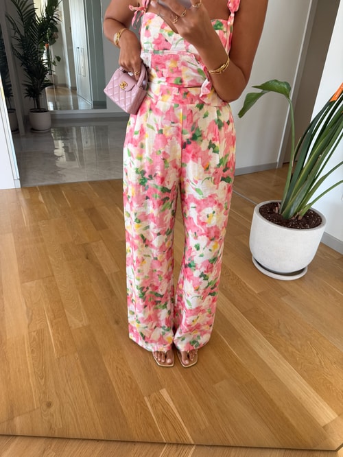 Floral Baskılı Büstiyer Pantolon Takım 