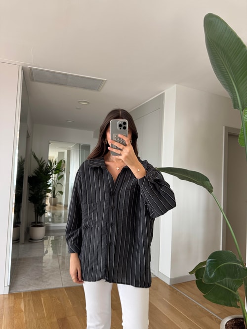 Fp Alfie Çizgili Gömlek- Siyah