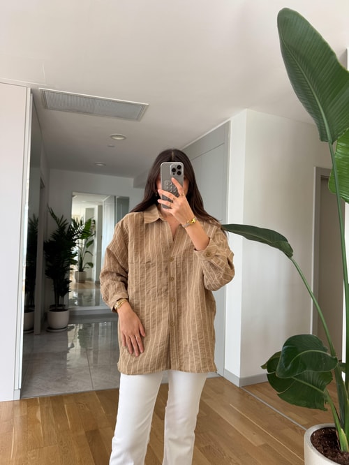 Fp Alfie Çizgili Gömlek- Yağ Yeşili