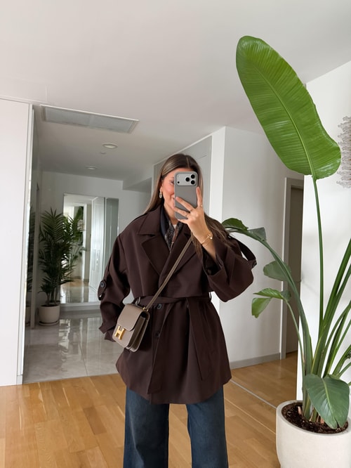 Fp Kısa Trençkot - Kahve