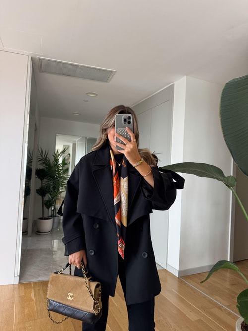 Fp Kısa Trençkot - Siyah