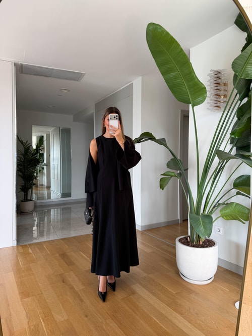 Gipsy Kuşaklı Ceket Elbise Takım - Siyah