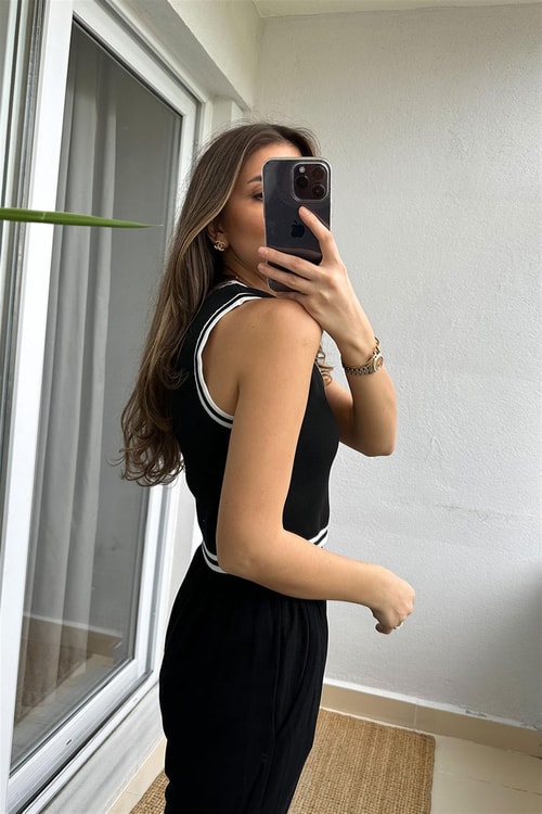 Giselle Biyeli Triko-Siyah
