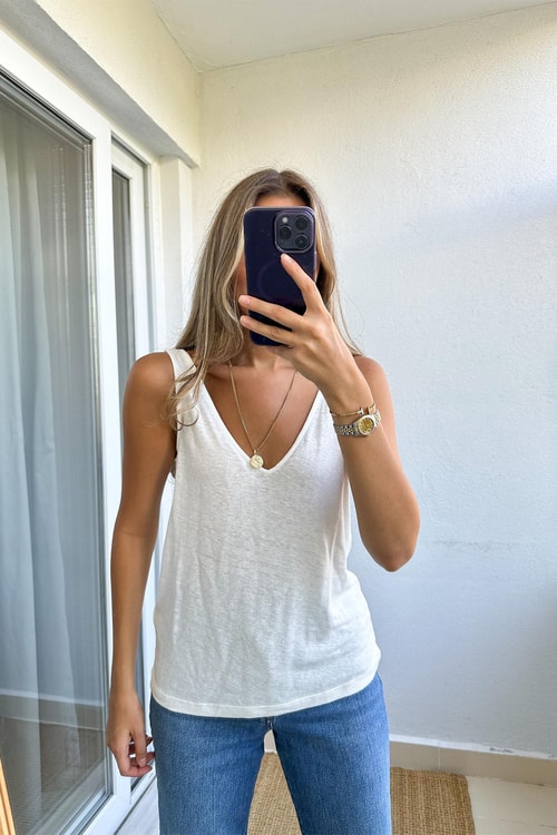 H&M Ekru Dokulu Atlet