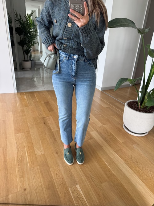 Irana Kesik Paça Jean - Açık Mavi  