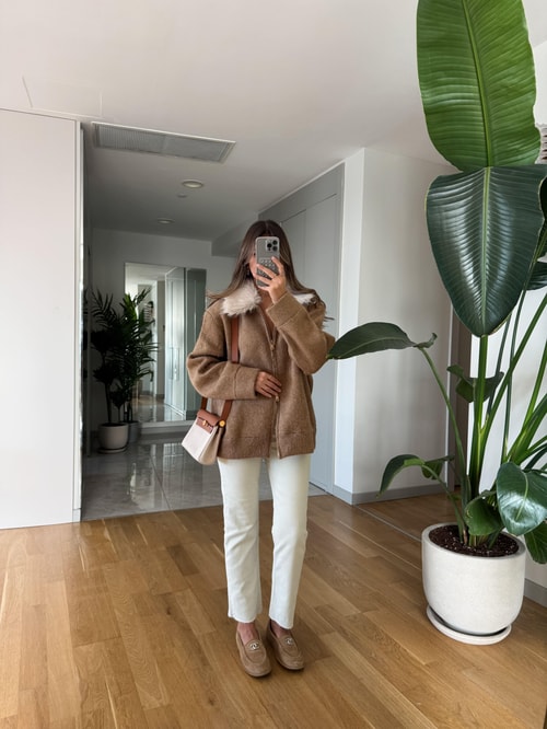 Irana Kesik Paça Jean- Ekru 