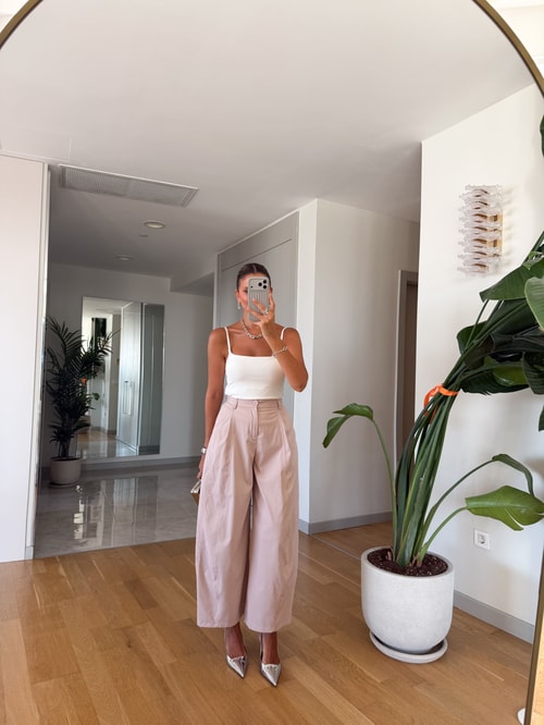 İthal Taşlı Balon Pantolon - Pembe