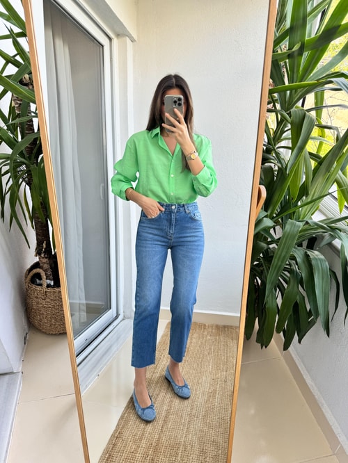 Jane Boyfit Jean-Orta Mavi