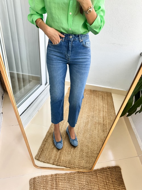 Jane Boyfit Jean-Orta Mavi