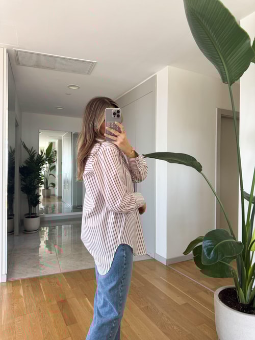 Javed  Çizgili Oxford Gömlek - Kırmızı