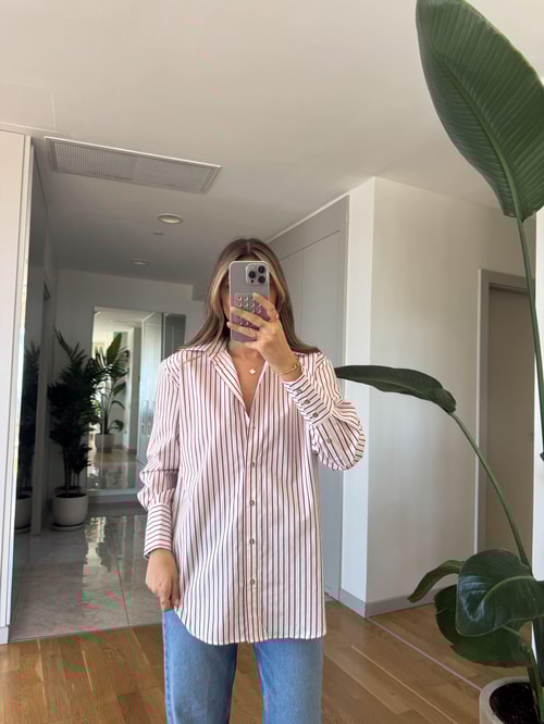 Javed  Çizgili Oxford Gömlek - Kırmızı