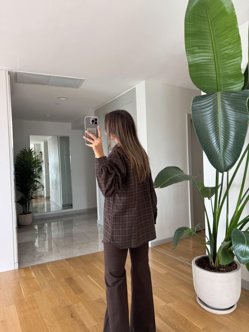 Kahve Haki Ekoseli Gömlek