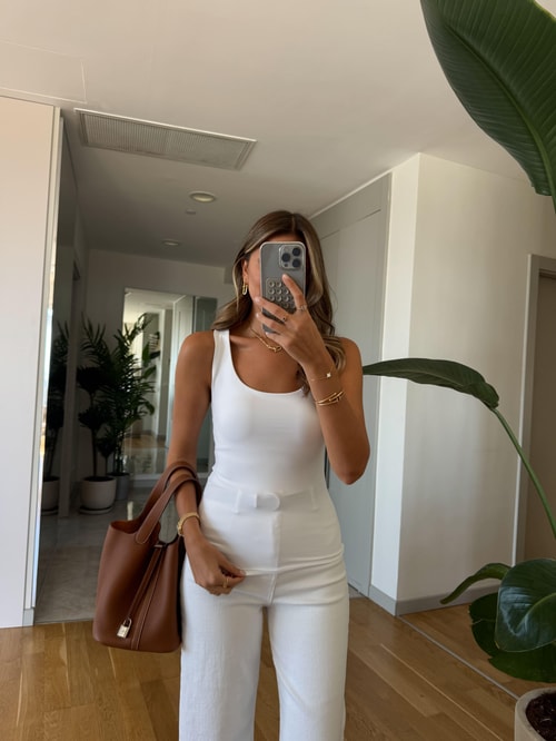 Kalın Askılı Poliamid Atlet - Beyaz