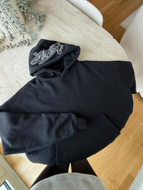Kapüşon Nakışlı Sweatshirt - Siyah
