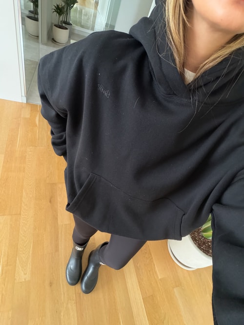 Kapüşon Nakışlı Sweatshirt - Siyah