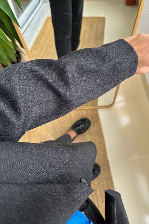 Kaşe Dokulu Füme Blazer Ceket