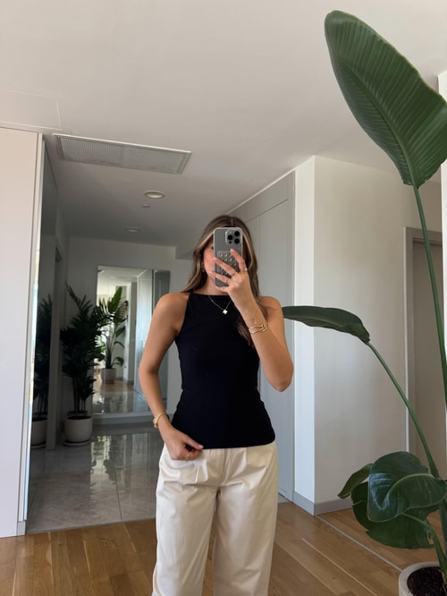 Kayık Yaka Qu Atlet - Siyah