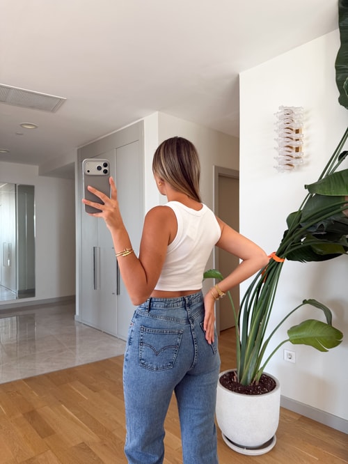 Kera Fitilli Crop Atlet - Beyaz