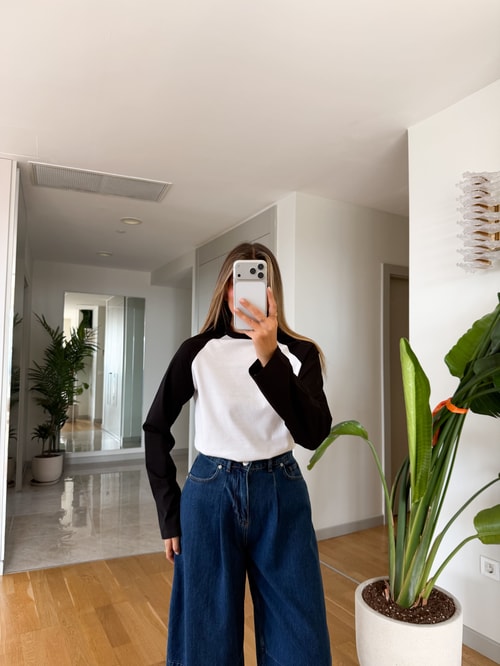 Kolu Renkli Sweatshirt - Siyah